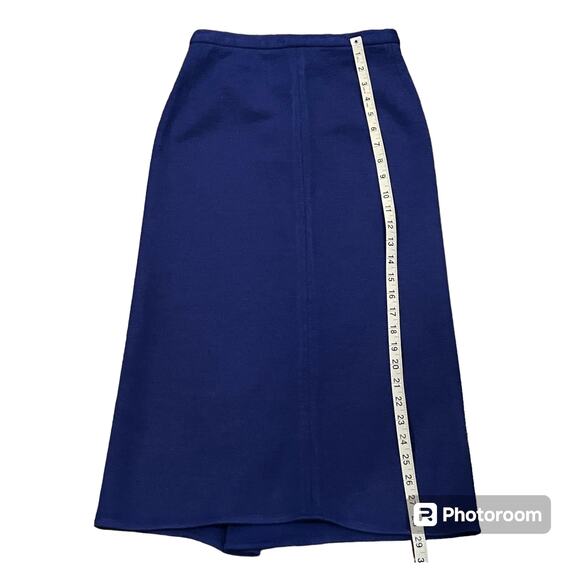 Sonia Rykiel Blue Wool Midi Skirt (Made in France) - Picture 6 of 9